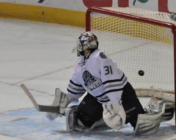 Goal against # 31 Peter Mannino of the Chicago Express 02-12-2012
